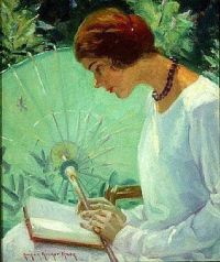 Susan Ricker Knox Reading In The Garden 1925