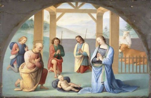 Swynnerton Annie Louisa Adoration Of The Infant Christ canvas print