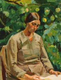 Syberg Anna Young Woman Reading canvas print