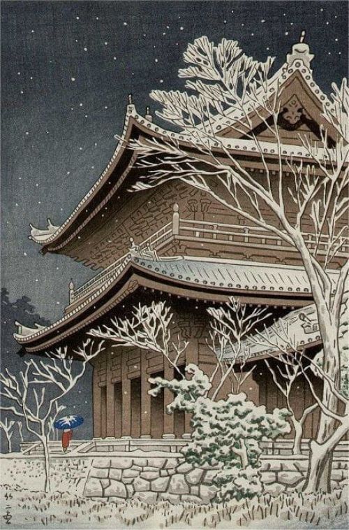 Takeji Asano Snow At Chioin Temple Kyoto 1953 canvas print