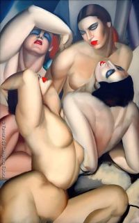 Tamara De Lempicka Grupo De Cuatro Desnudos