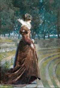 Tapiro Y Baro Jose A Lady In An Ancient Theatre Canvas مطبوعة