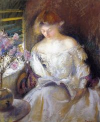 Tarbell Edmund Charles Girl Reading canvas print