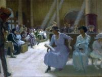 Tarbell Edmund Charles In The Station Waiting Room Boston Ca. 1915 canvas print
