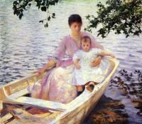 تاربيل إدموند تشارلز الأم والطفل في قارب 1892 طباعة قماشية واحدة