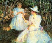 Tarbell Edmund Charles Mother And Child In Pine Woods 1893 canvas print