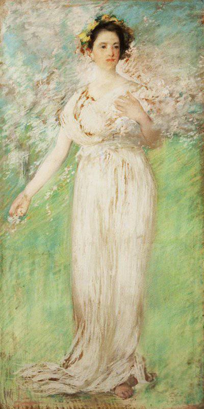 Tarbell Edmund Charles The Symbol Of Spring Ca. 1900 canvas print