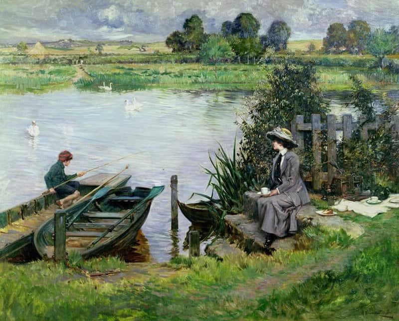 Tayler Albert Chevalier The Thames At Benson Oxfordshire 1912 canvas print