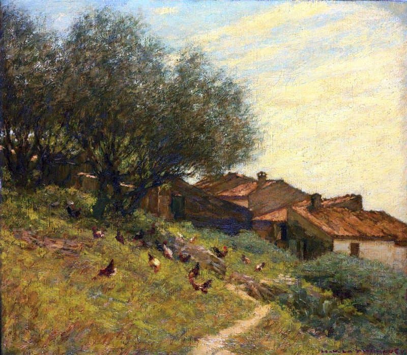 Thangue Henry Herbert La A Hillside Village In Provence canvas print