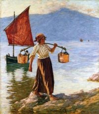 Thangue Henry Herbert La Fetching Water From Lake Garda Ca. 1913 canvas print