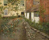 لوحة قماشية Thaulow Frits A Garden Path 1892