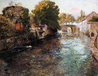 Thaulow Frits By The River Elle In The Town Of Quimperle canvas print
