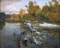 Thaulow Frits French River Landscape From Beaulieu Ca. 1903 canvas print