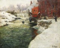 Thaulow Frits From Akerselven   Kristiania canvas print