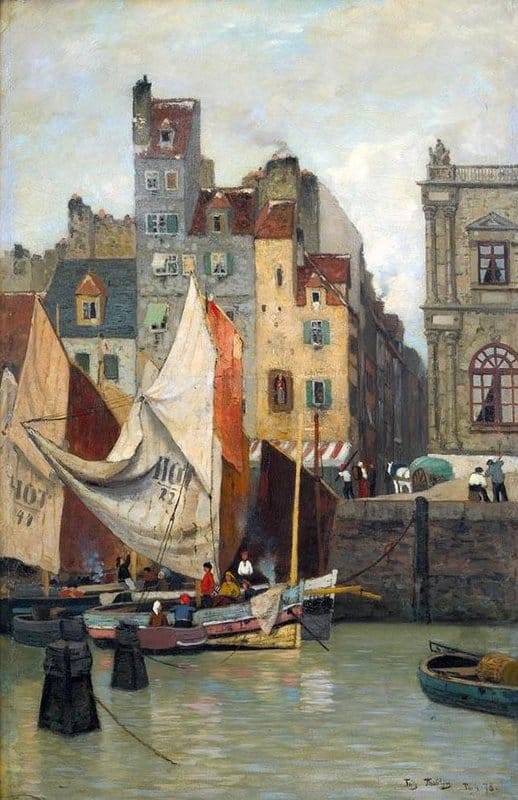 Thaulow Frits From Le Havre High Water canvas print