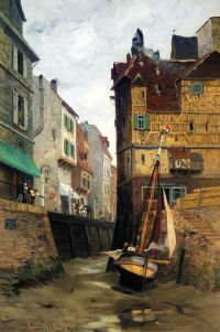 Thaulow Frits From Le Havre Low Water canvas print