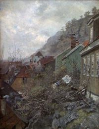 Thaulow Frits Houses In Kragero canvas print