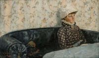 Thaulow Frits Ingeborg On The Sofa Sando قماش مطبوع