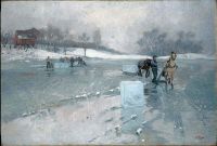Thaulow Frits Iskjoring canvas print
