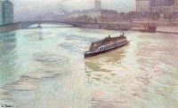لوحة قماشية Thaulow Frits La Seine En Novembre 1892