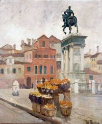 Thaulow Frits Le Coleone Venice Ca. 1897 طباعة قماش