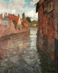 Thaulow Frits Old Houses At Somme In Abbeville Ca. 1894 canvas print