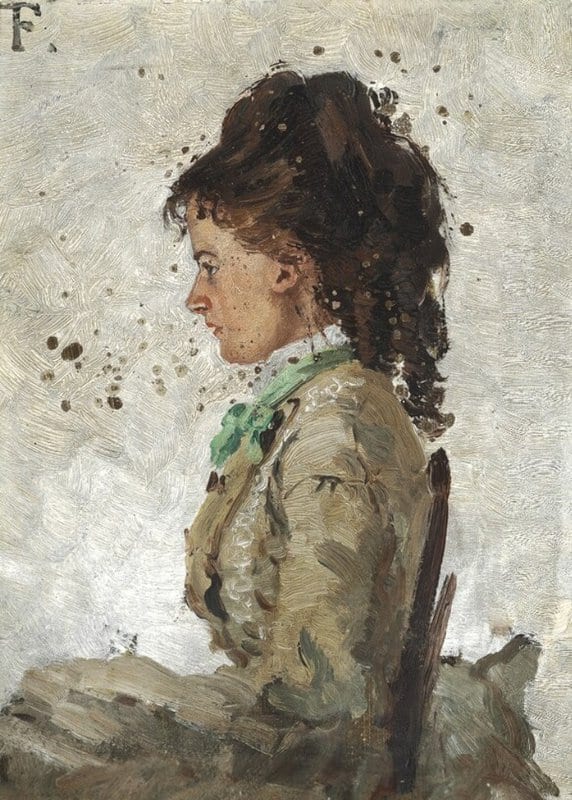Thaulow Frits Portrait Of The Painter S First Wife Ingeborg Charlotte Gad canvas print