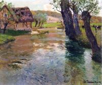 Thaulow Frits River Arques Dieppe 1898 Leinwanddruck