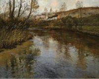 Thaulow Frits River Landscape canvas print
