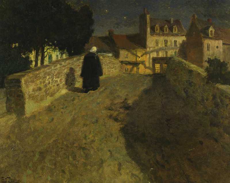 Thaulow Frits Towards The Pont Lovignon Pont Fleuri In Quimperle Ca. 1901 canvas print
