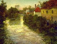 Thaulow Frits Village On The Bank Of A Stream Ca. 1897 canvas print
