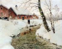 Thaulow Frits Winter in Norwegen Leinwanddruck