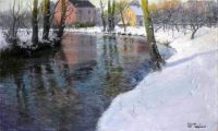 ثاولو فريتس قماش طباعة المناظر الطبيعية الشتوية