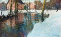 Thaulow Frits Winter Landscape مع طباعة قماشية ستريم 1895