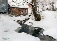 Thaulow Frits Winter auf der Isle of Stord 1889 Leinwanddruck