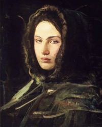 Thayer Abbott Handerson Head Of A Woman With Fur Lined Hood