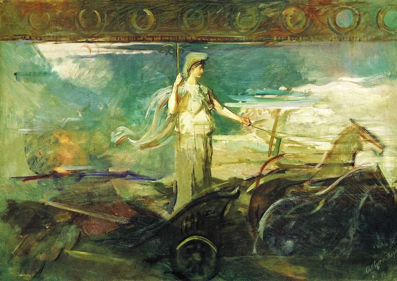 Thayer Abbott Handerson Minerva In A Chariot Ca. 1894 canvas print
