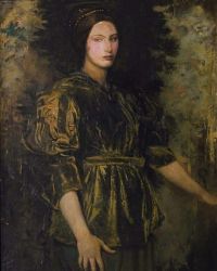 Thayer Abbott Handerson Woman In Green Velvet 1918 canvas print