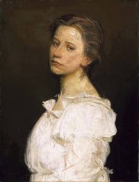 ثاير أبوت هاندرسون امرأة شابة باللون الأبيض 1890