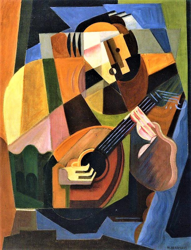 Tableaux sur toile, reproduction de The Lute Player Maria Blanchard - C.1918