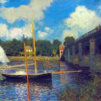 De verkeersbrug Argenteuil door Monet