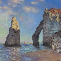 The Rocky Cliffs Of E Tretat By Monet