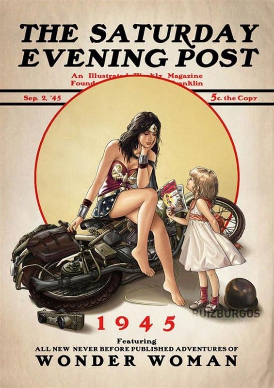 Tableaux sur toile, reproduction de The Saturday Evening Post - Wonder Woman