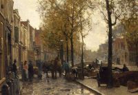 Tholen Willem Bastiaan Gezicht Op De Nieuwe Haven Den Haag Ca. 1888 طباعة قماش