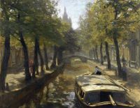 Tholen Willem Bastiaan Sunny Afternoon In Delft The Old Church In The Distance