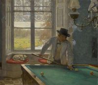 لوحة قماشية ثولين ويليم باستيان لاعب البلياردو 1896