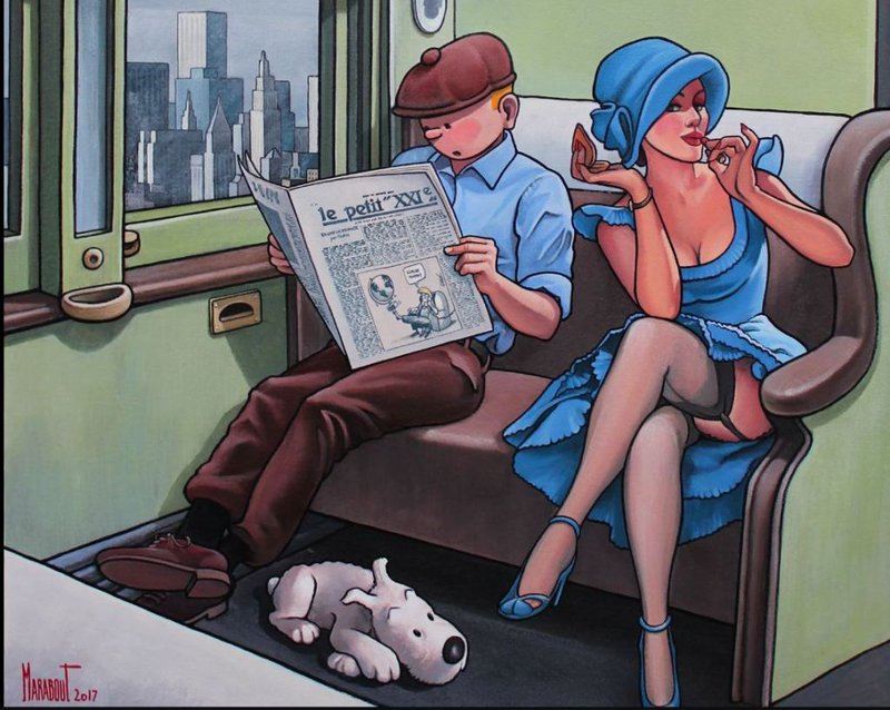 Tintin Hopper Compartment canvas print