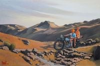 Tintin Hopper On The Motorcycle canvas print