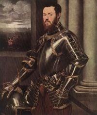 Tintoretto Mann in Rüstung Leinwanddruck