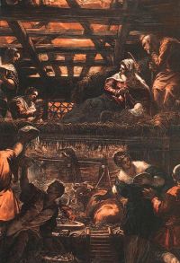 Tintoretto Die Anbetung der Hirten Leinwanddruck